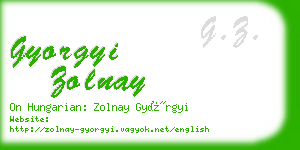 gyorgyi zolnay business card